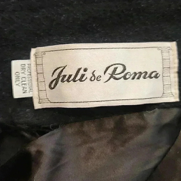 Vintage Juli De Roma Women’s Button Down Soft Pea Coat Jacket Size L/XL Black - Picture 5 of 9